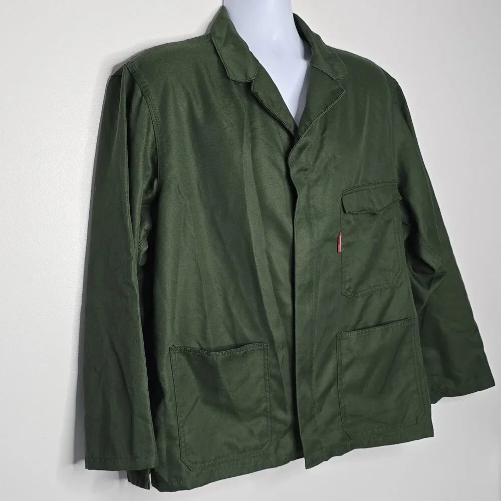 Sweet-Orr Green Full Zip Utility‎ Work Jacket Vintage Acid Repellent Sz 122 L/XL